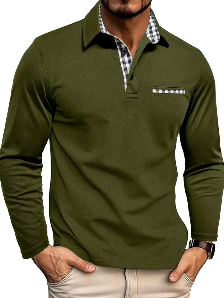Men's Classic Long Sleeve Summer Polo Shirt