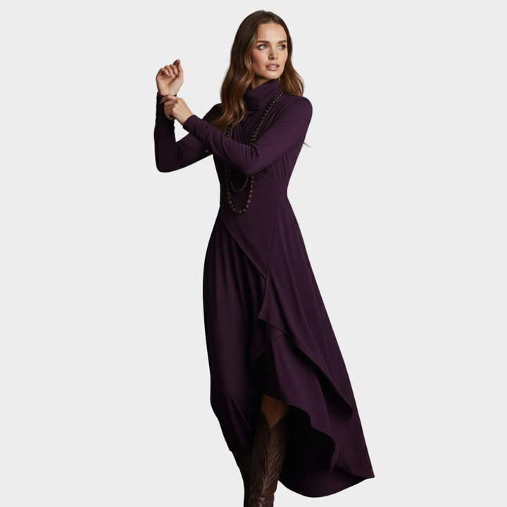 Midi Dress Knit Wrap Long Sleeve