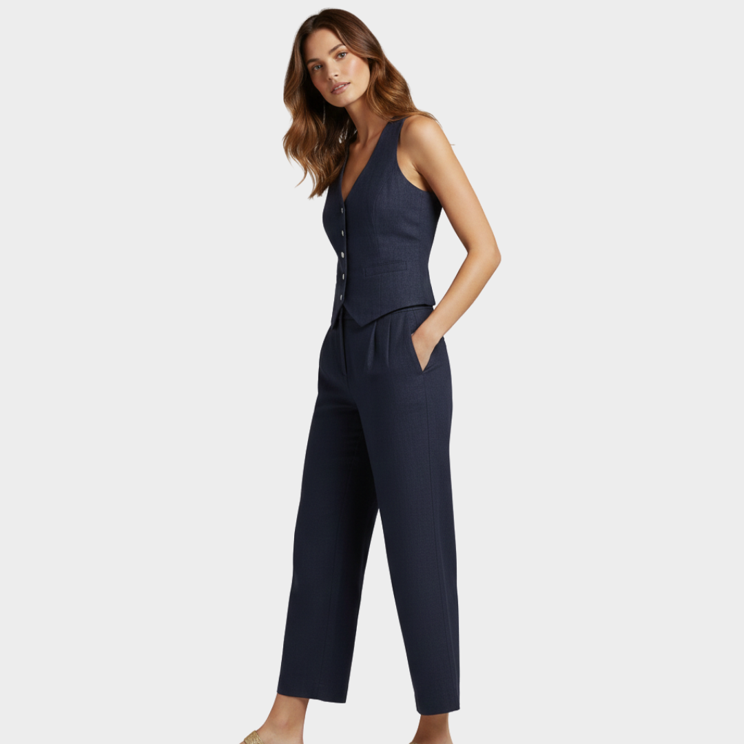 Women’s Denim Vest and Pants Set