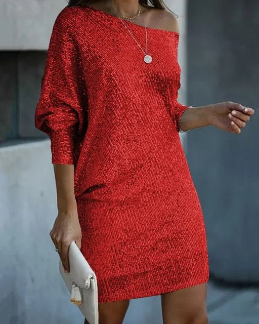 Women’s Sequin Dress Long Sleeve Fitted
