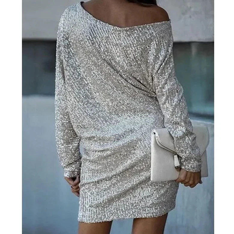 Women’s Sequin Dress Long Sleeve Fitted