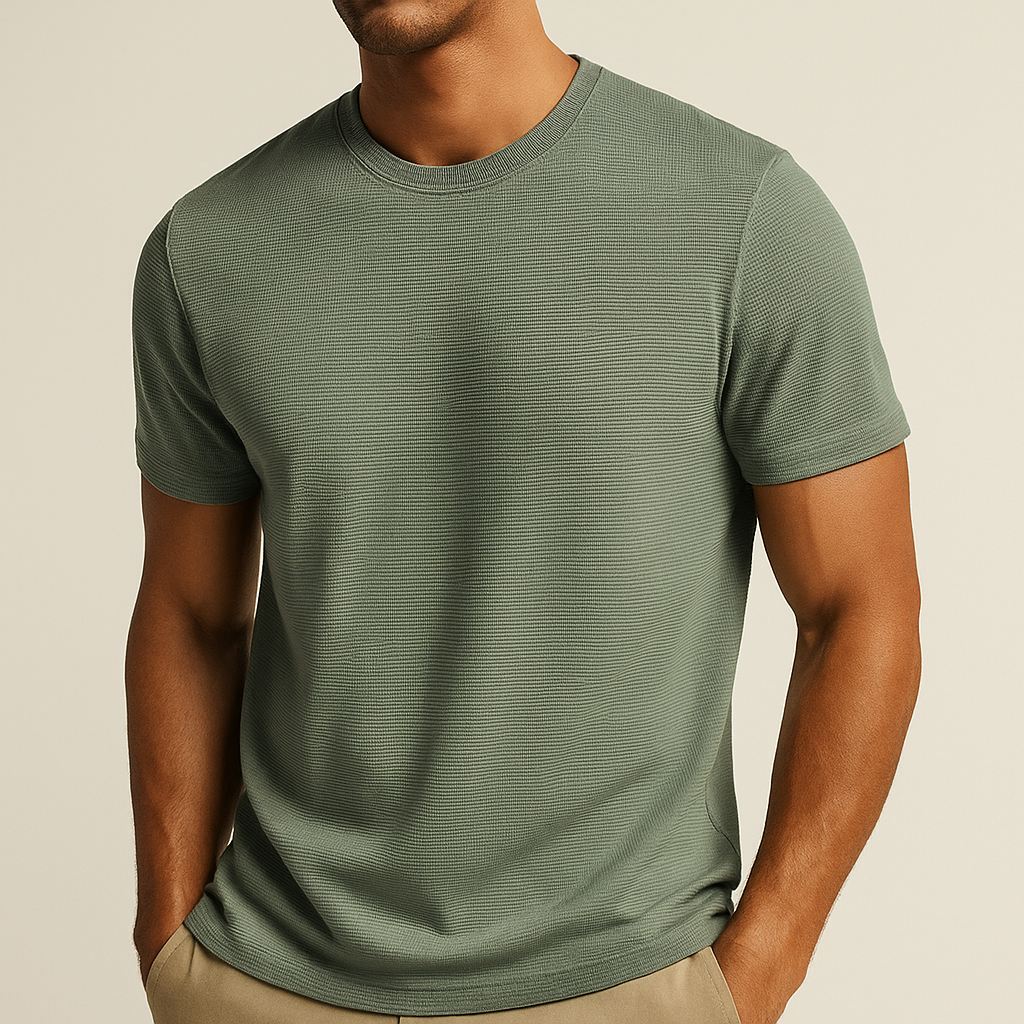 Men's Cotton Waffle Shirt for Summer Wear