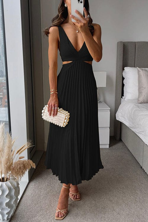 Chic Pleated Summer Midi Dress