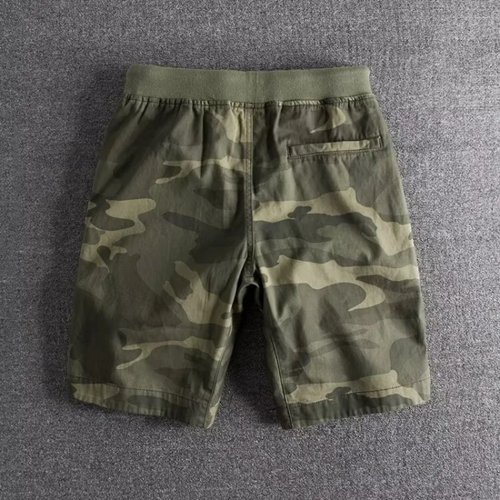 cargo shorts camouflage elastic waistband men