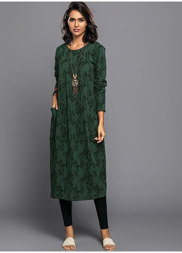 midi dress long sleeve pockets women