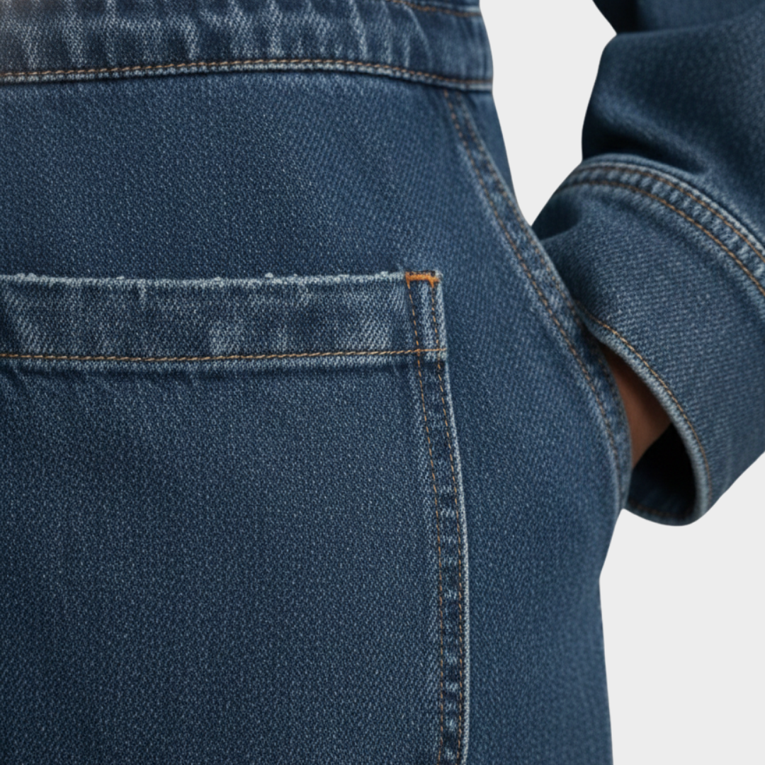 Women’s Hooded Denim Full-Zip Jumpsuit