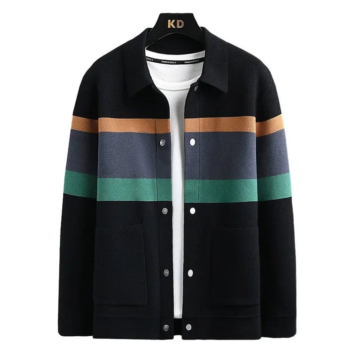 knit jacket striped button up men