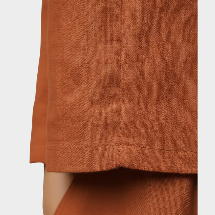 Women’s Linen-Blend 2-Piece Set with Drawstring Pants