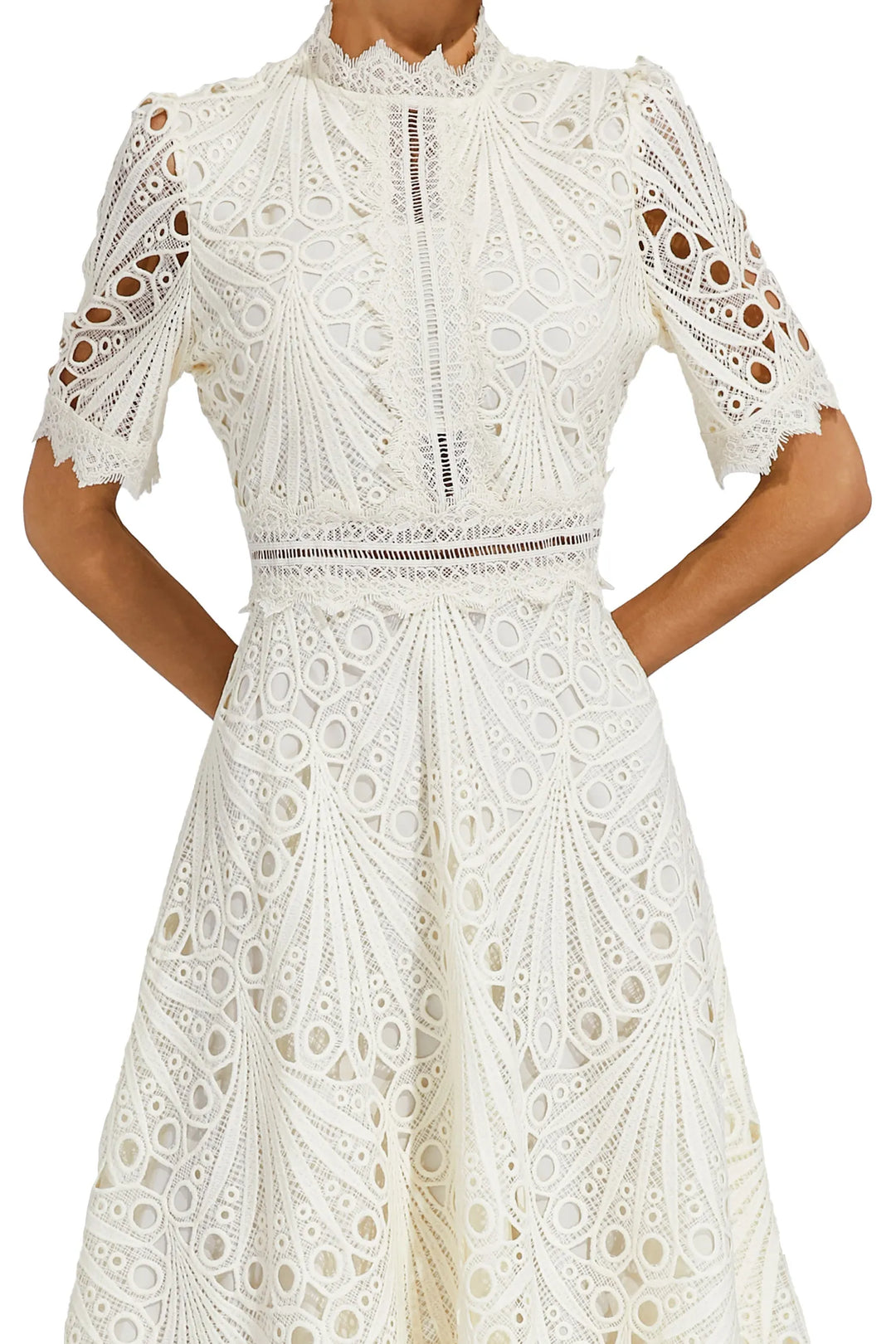 Women’s Midi Dress - Elegant Lace Design