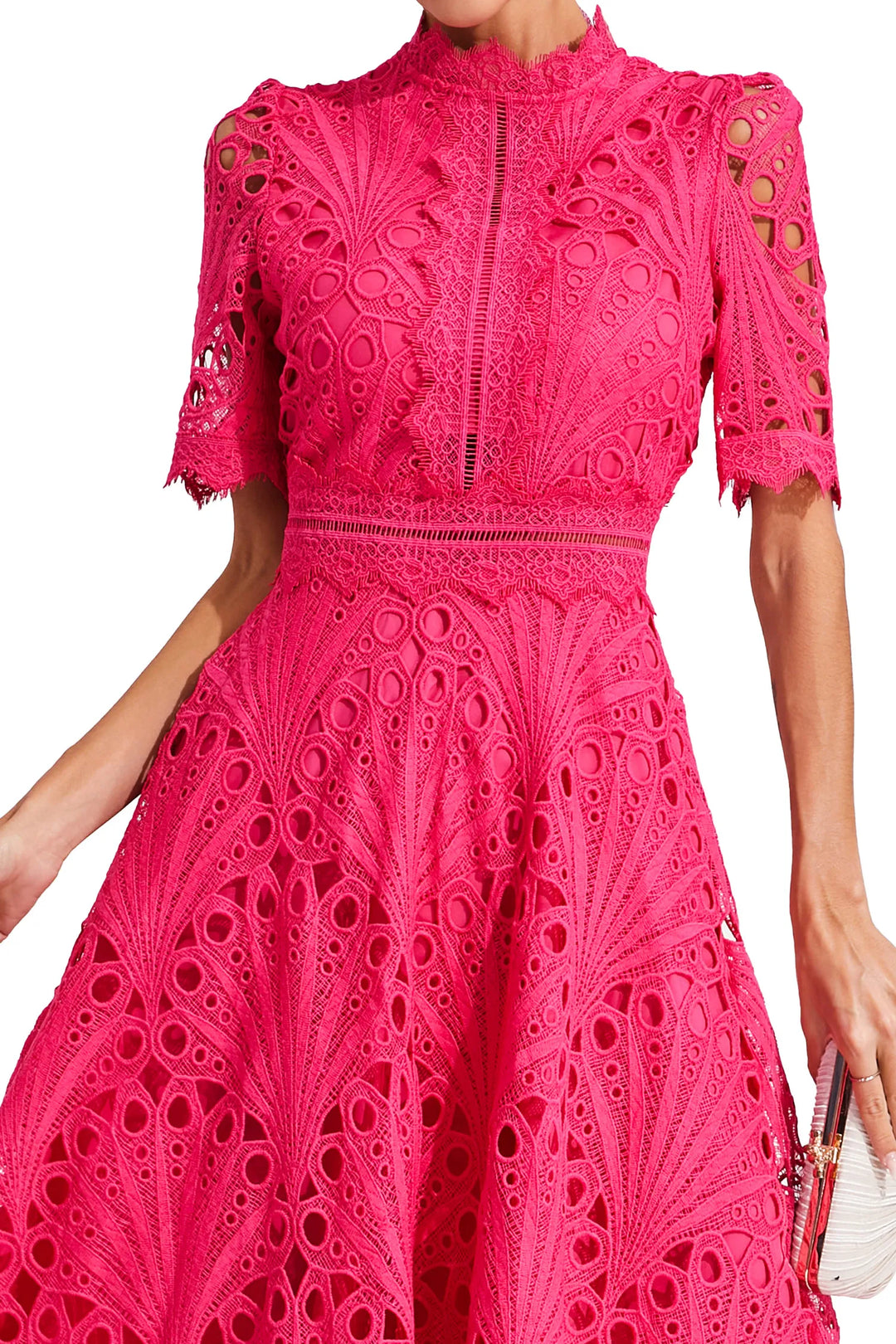 Women’s Midi Dress - Elegant Lace Design