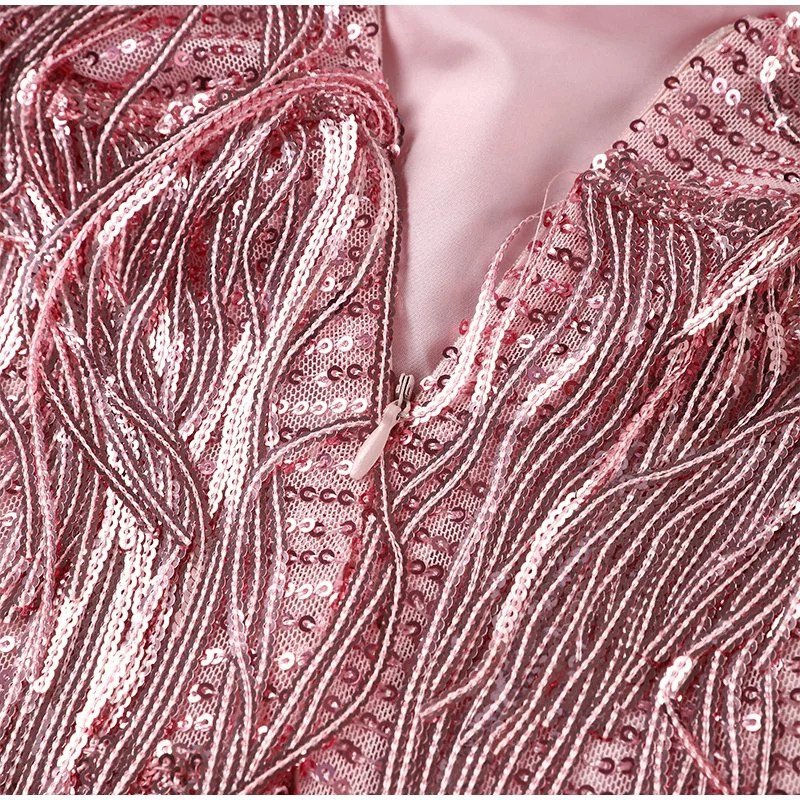 Women’s Feather Mini Dress Sleeveless Fitted