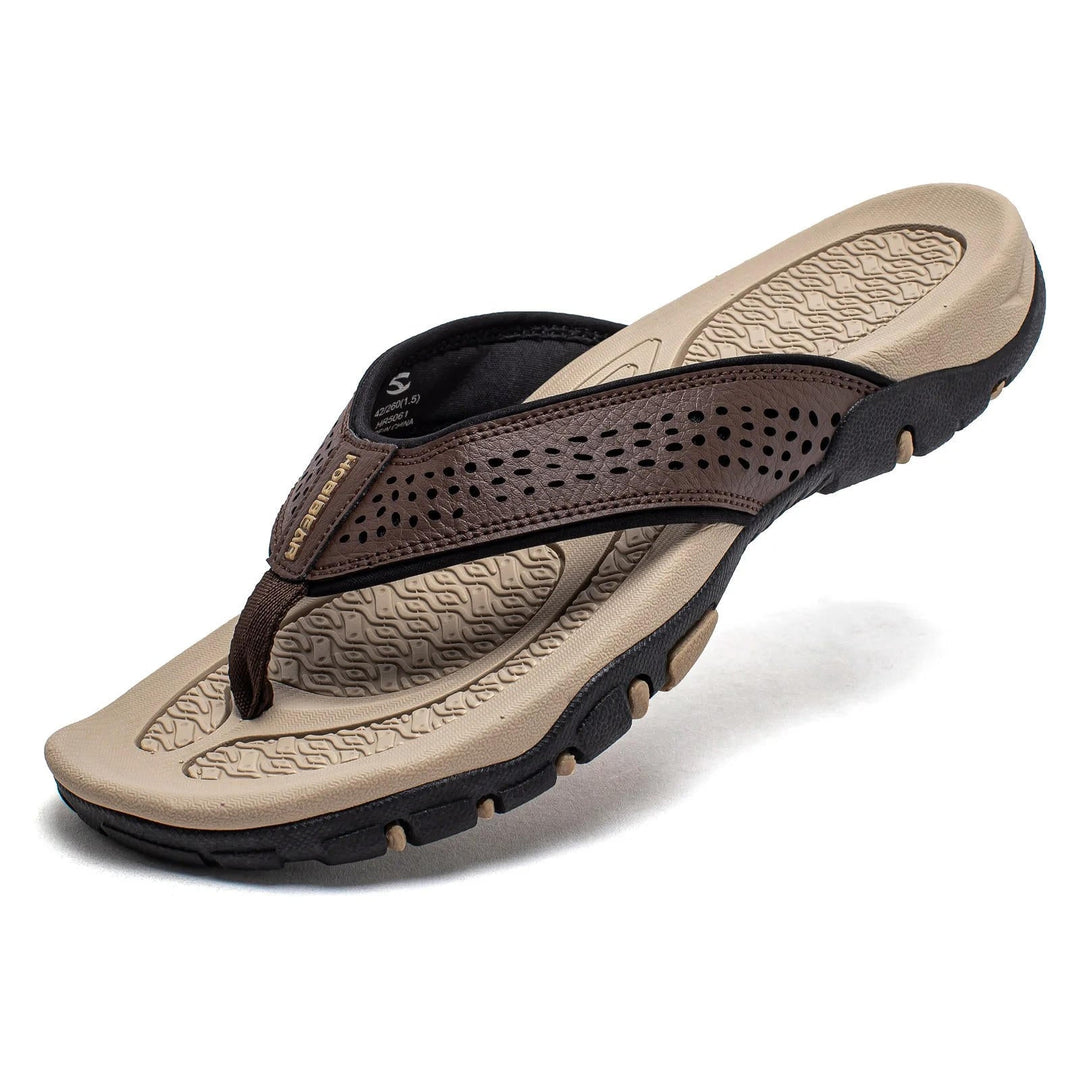 mens flip flops cushioned sole athletic