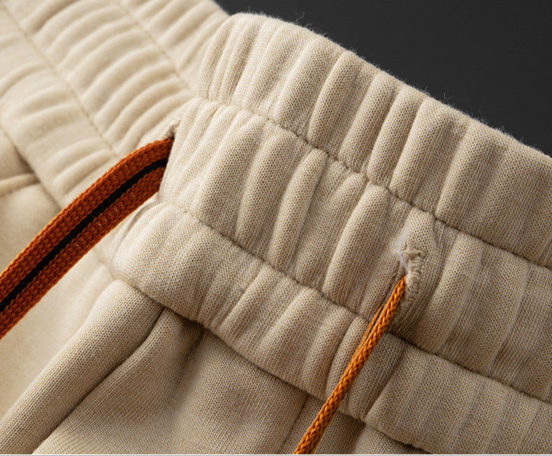 Men loungewear set crew neck top straight leg pants