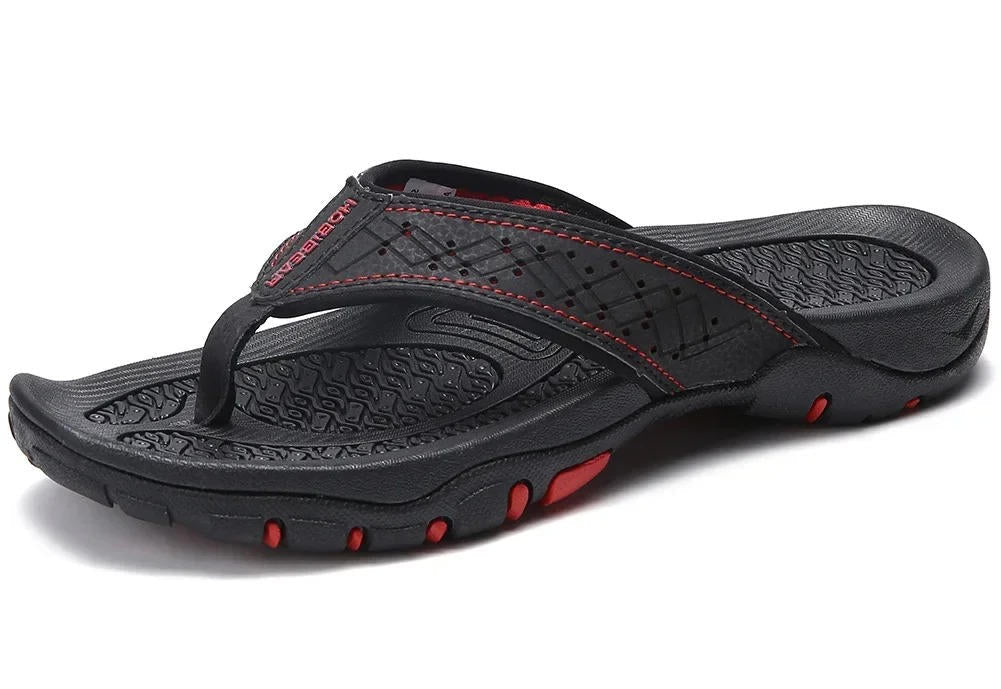 mens flip flops cushioned sole athletic