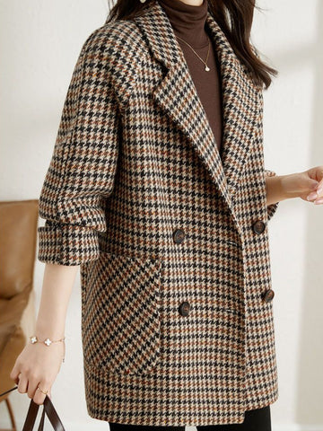 Women’s Checkered Jacket Tailored Fit Button Front