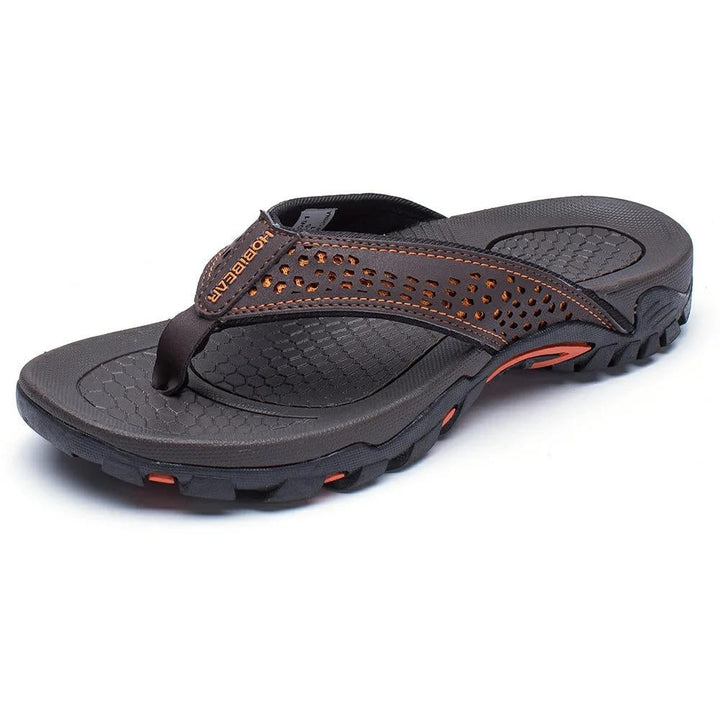 mens flip flops cushioned sole athletic