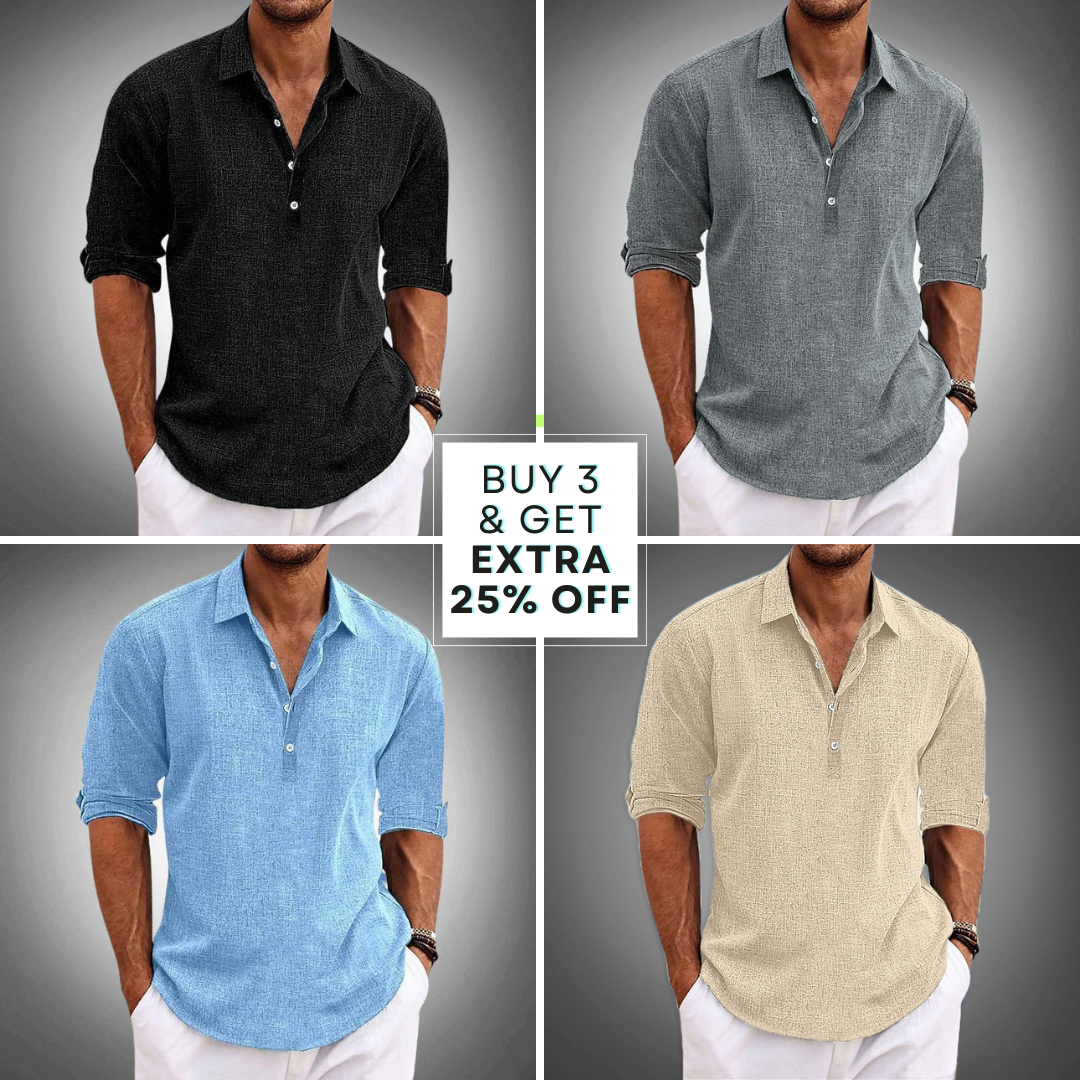 Men’s Linen Blend Long Sleeve Shirt