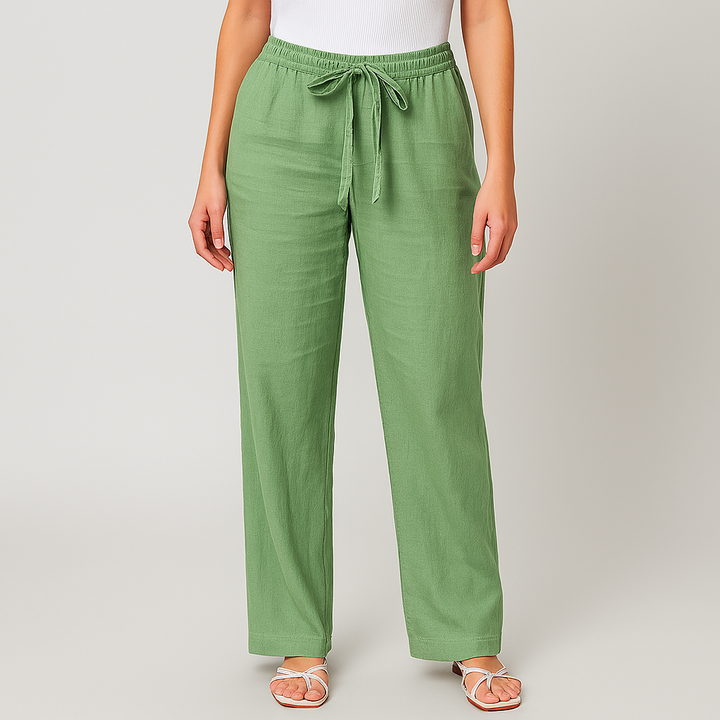 Women’s Linen Pants Drawstring Waist Lightweight Fit