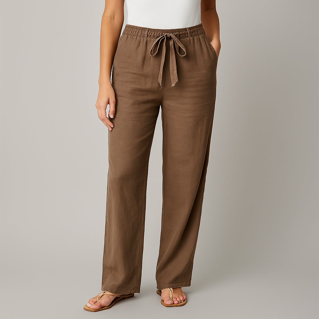 Women’s Linen Pants Drawstring Waist Lightweight Fit