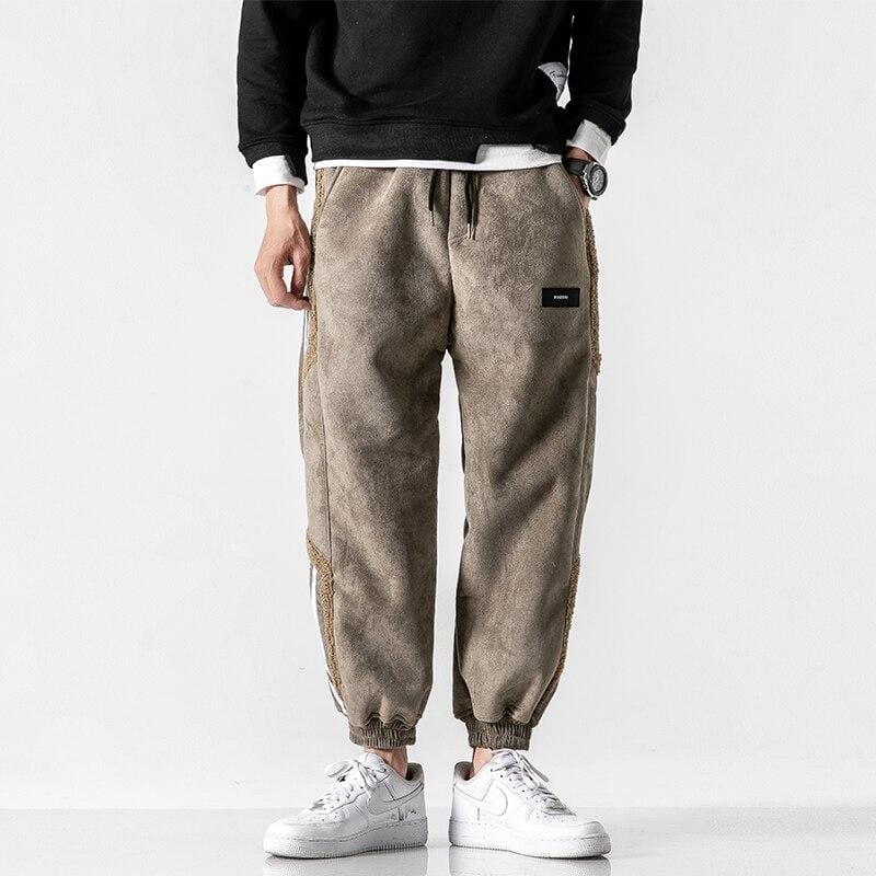Casual Fleece-Lined Relaxed Fit Joggers for Stylish Streetwear