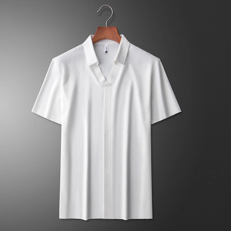 Men polo shirt short sleeve cotton silk blend regular fit