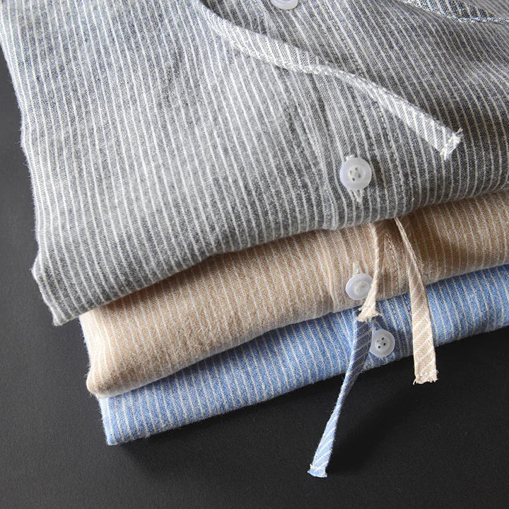 Men’s Linen Hooded Shirt Long Sleeve