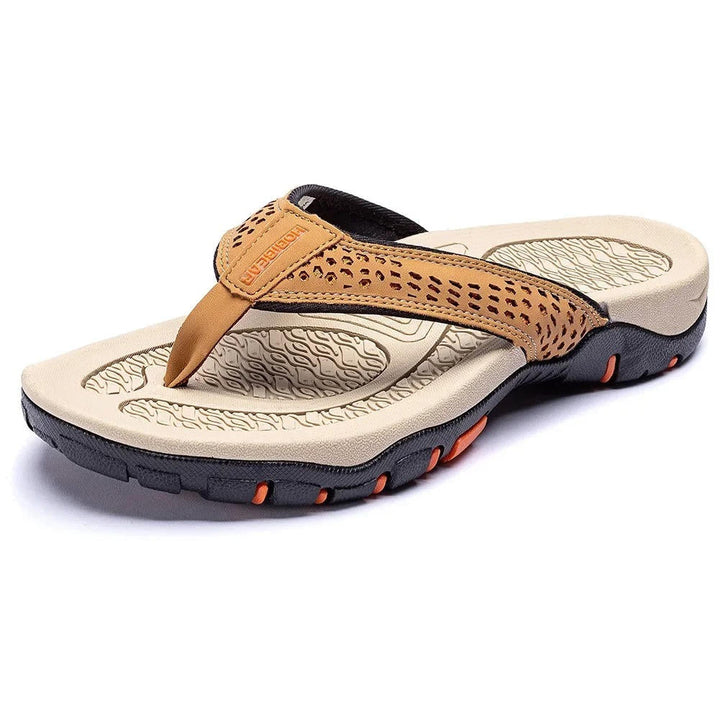 mens flip flops cushioned sole athletic