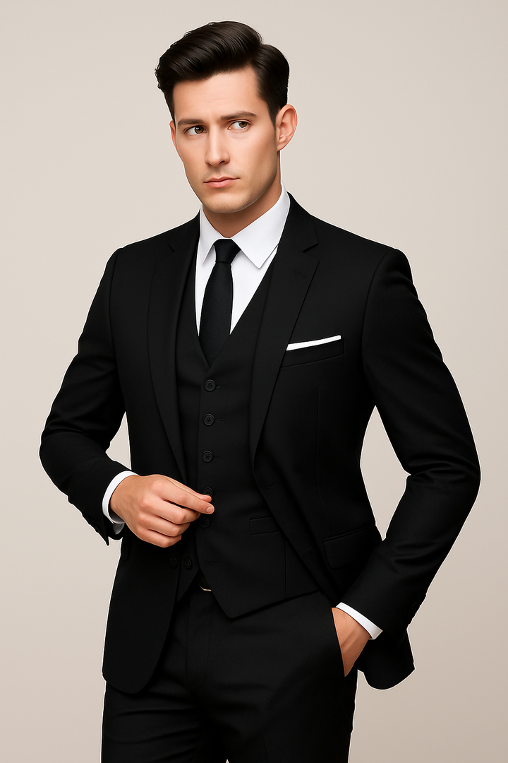 Men's Formal Slim Fit 3-Piece Suit - Single Breasted
