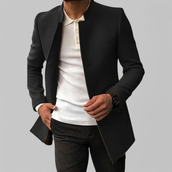 Men's Winter Coat – Smart Casual Minimalist Button Design
