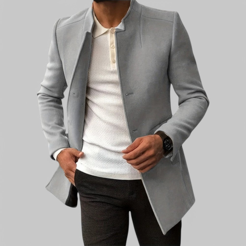 Men's Winter Coat – Smart Casual Minimalist Button Design