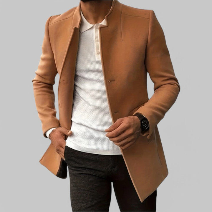 Men's Winter Coat – Smart Casual Minimalist Button Design