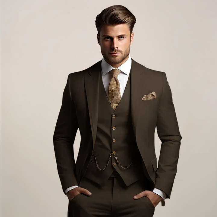 Men's Slim Fit Three-Piece Suit - Wedding Tuxedo
