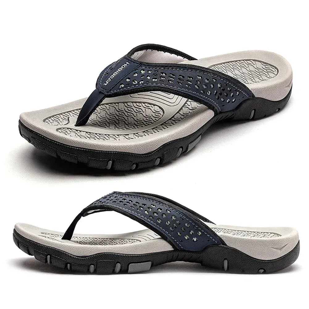 mens flip flops cushioned sole athletic