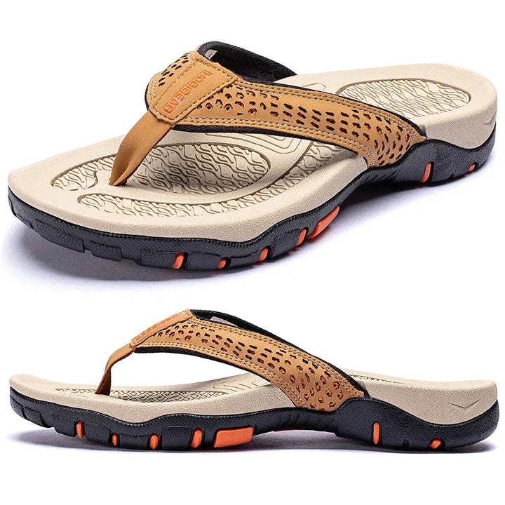 mens flip flops cushioned sole athletic