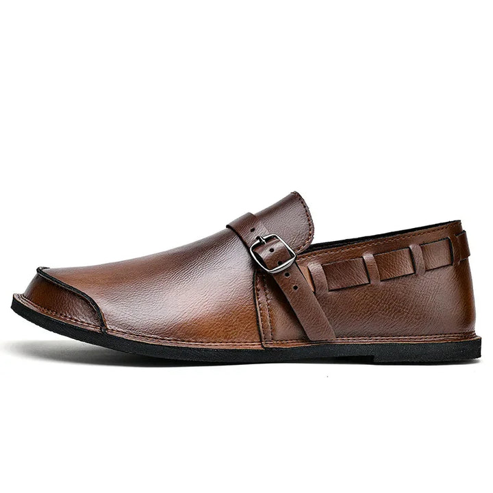 Men’s Leather Loafers Buckle Slip On