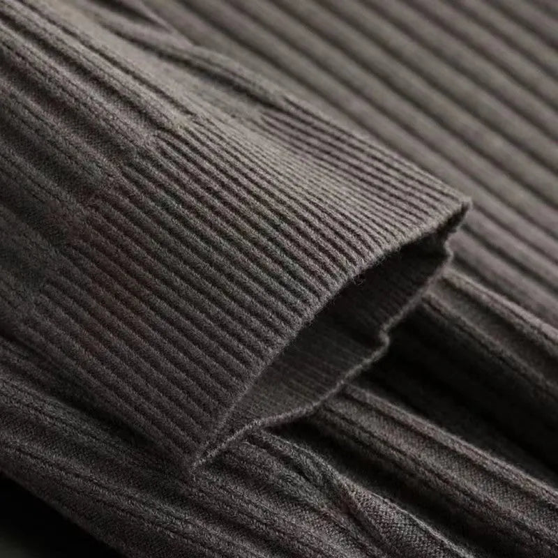 Quarter Zip Sweater Ribbed Knit Regular Fit