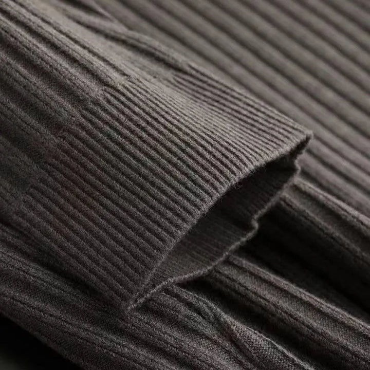 Quarter Zip Sweater Ribbed Knit Regular Fit