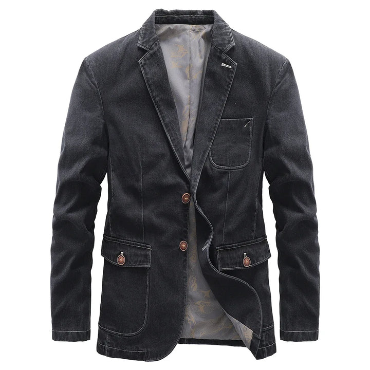 Men denim jacket button front regular fit
