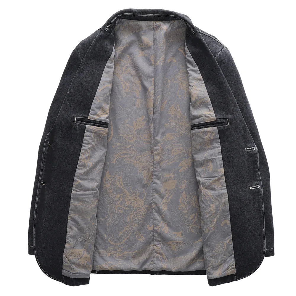 Men denim jacket button front regular fit