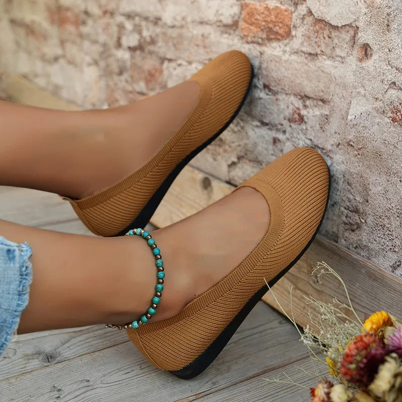 Women orthopedic loafers slip on flat sole
