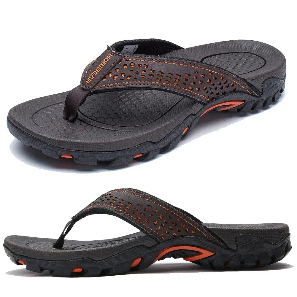 mens flip flops cushioned sole athletic