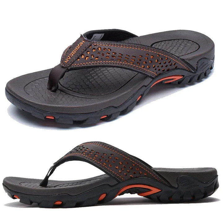 mens flip flops cushioned sole athletic