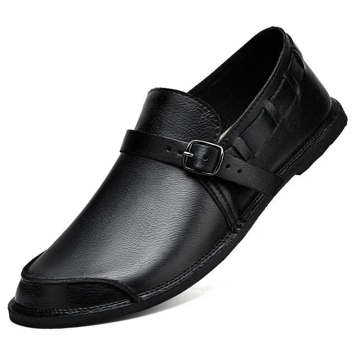 Men’s Leather Loafers Buckle Slip On