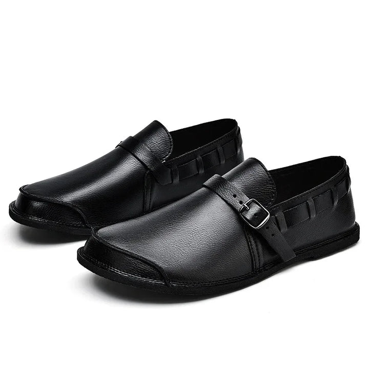 Men’s Leather Loafers Buckle Slip On