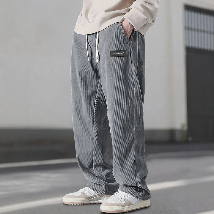 Men’s Corduroy Sweatpants Drawstring Waist Relaxed Fit