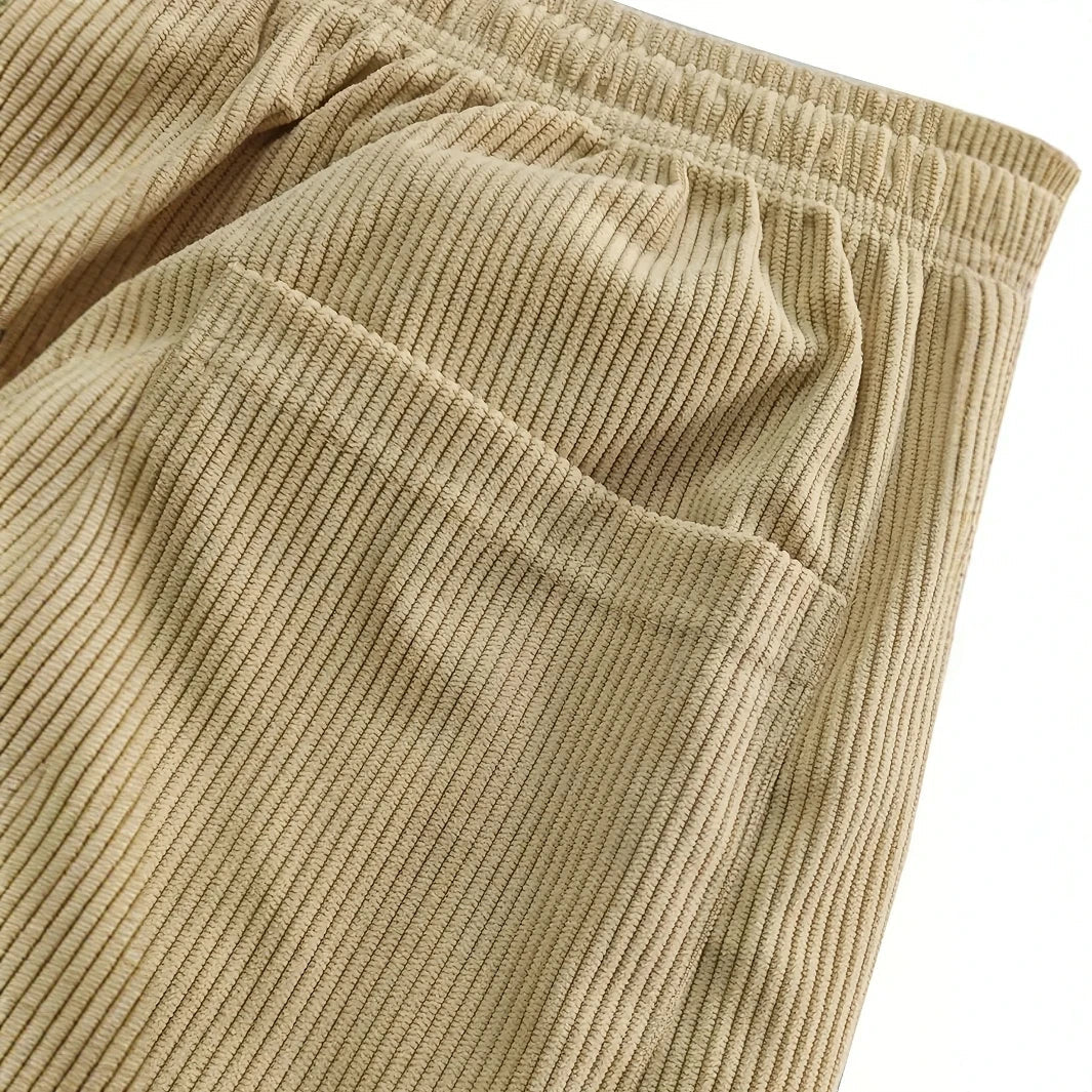 Men’s Corduroy Sweatpants Drawstring Waist Relaxed Fit
