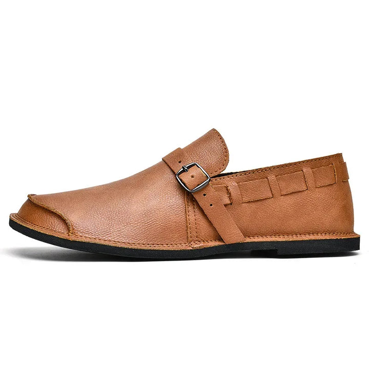 Men’s Leather Loafers Buckle Slip On