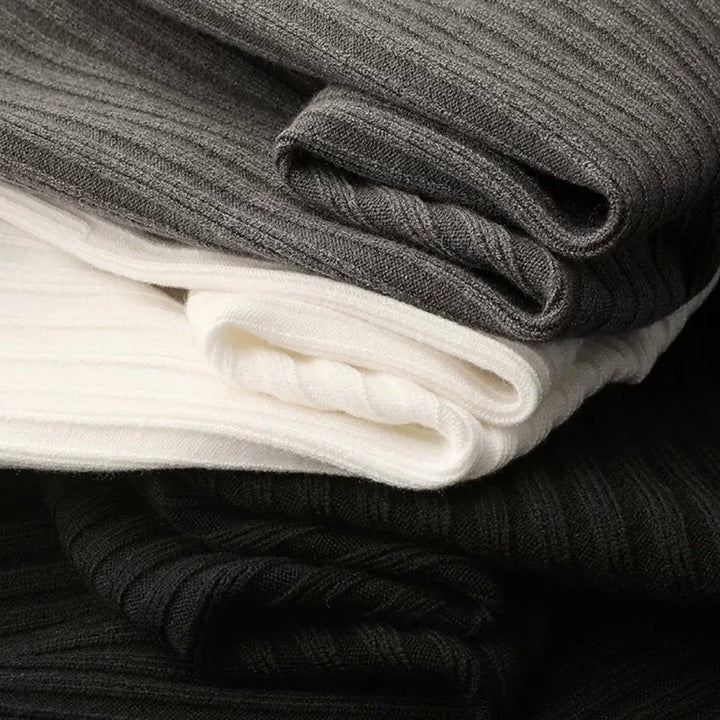 Quarter Zip Sweater Ribbed Knit Regular Fit