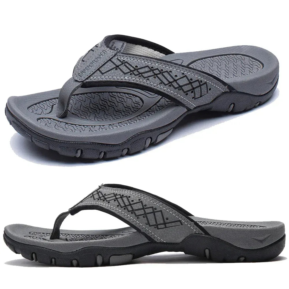 mens flip flops cushioned sole athletic