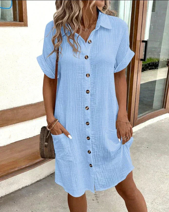 Women's Cotton Polo Shirt Dress